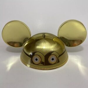 Disney Parks C-3P0 Star Wars Mickey Mouse Ears Hat Gold Metallic C-3PO Adult.
